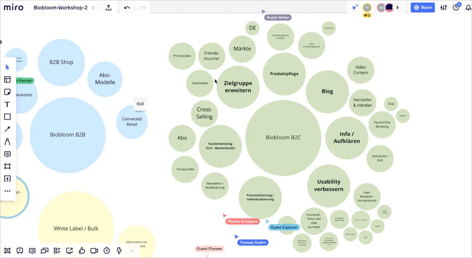 Biobloom workshop screenshot - target groups