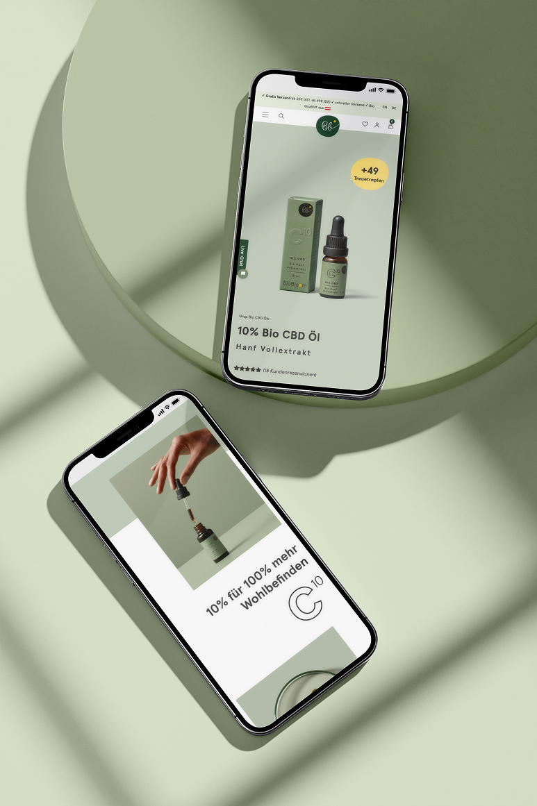 Biobloom mockup mobile